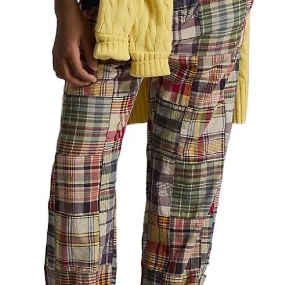 Vintage Madras Patchwork Polo Ralph Lauren Philip Pant | 90s / Y2K Preppy Chino - Picture 3 of 11